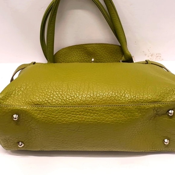 Groom Paris Green Pebbled Leather Shoulder Bag - Picture 4 of 16